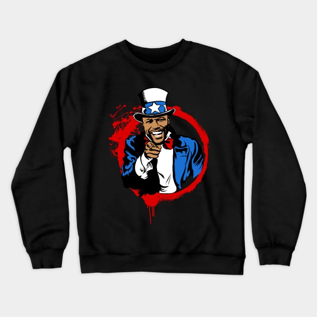 Mayweather Uncle Sam (Red Circle) Crewneck Sweatshirt by TurntUpShop